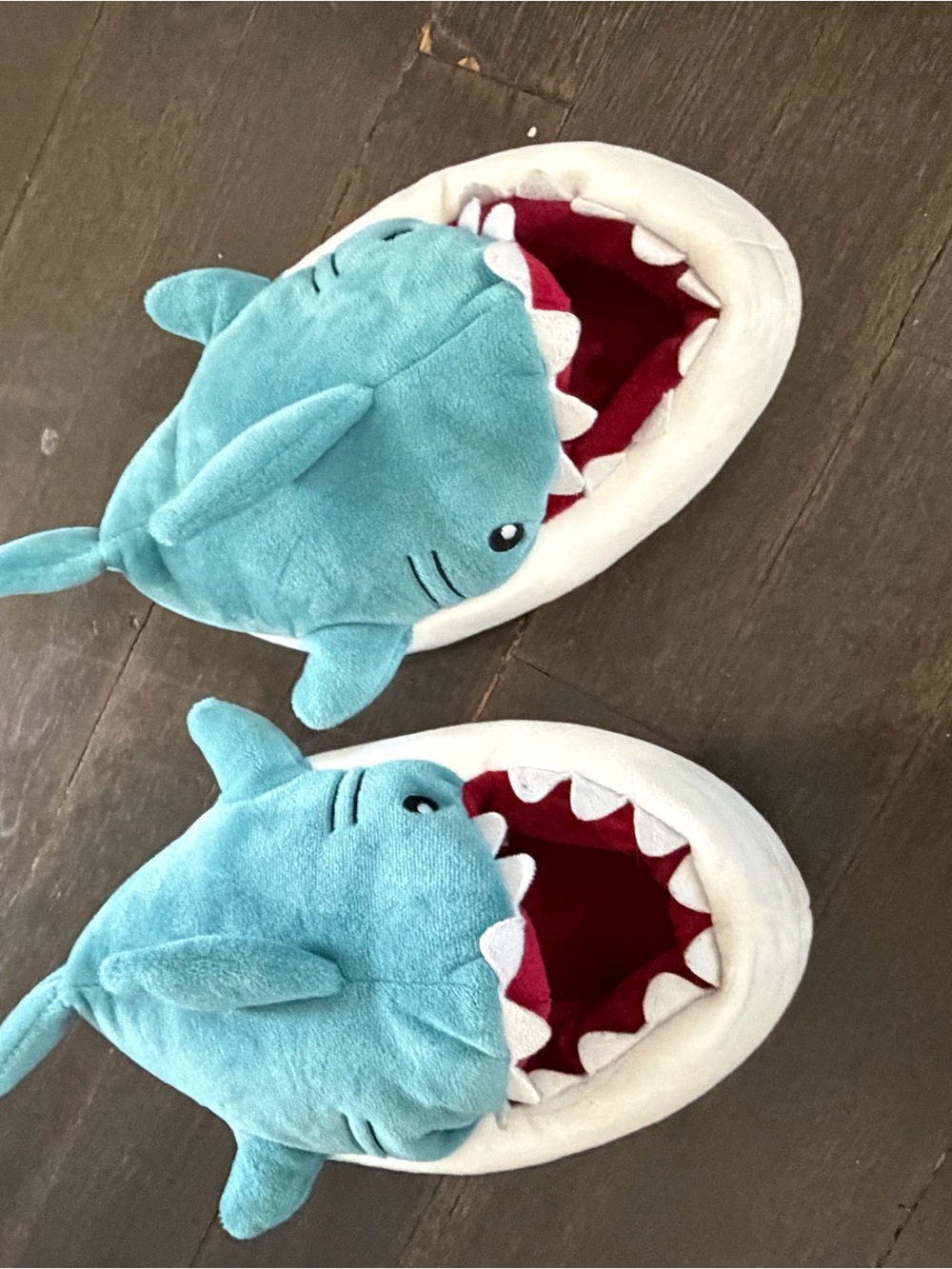 Kids Shark Plush Slippers - Blue